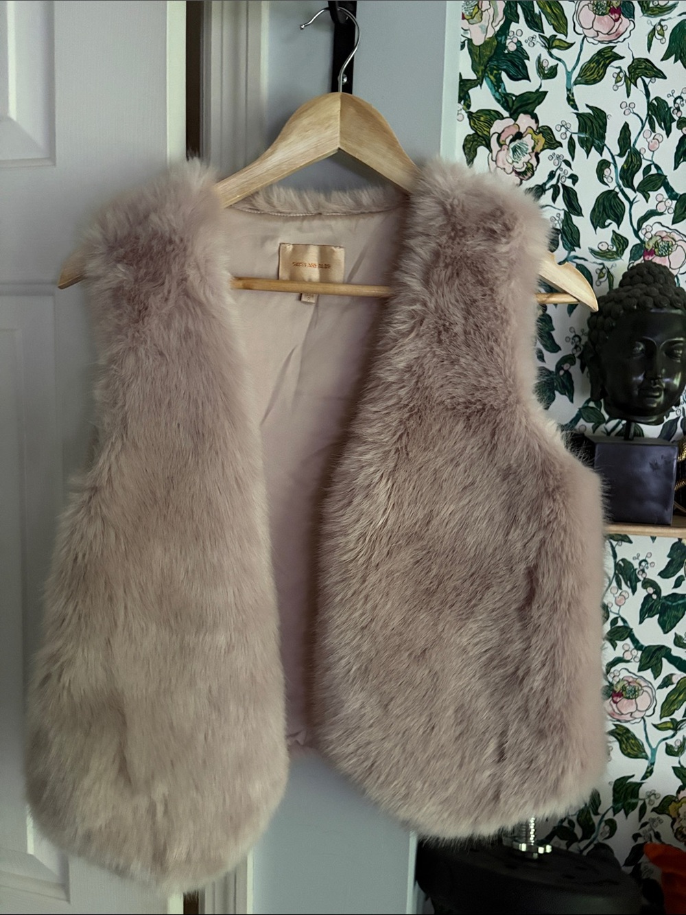 Skies are Blue Faux Fur Vest in Light Taupe
